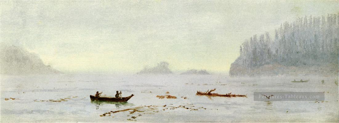 Albert Bierstadt Indienne Pêcheur Paysage marin Peintures à l'huile